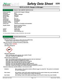 Thumbnail of document Data Sheet - Oxygen (O2) Calibration Gas